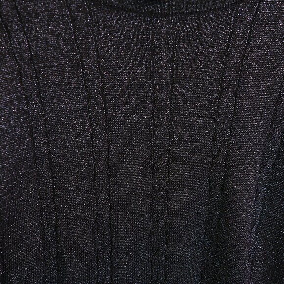 LISA ORIGINALS Navy Metallic Long Sleeve Lightweight Sweater - Size Small - Picture 7 of 9